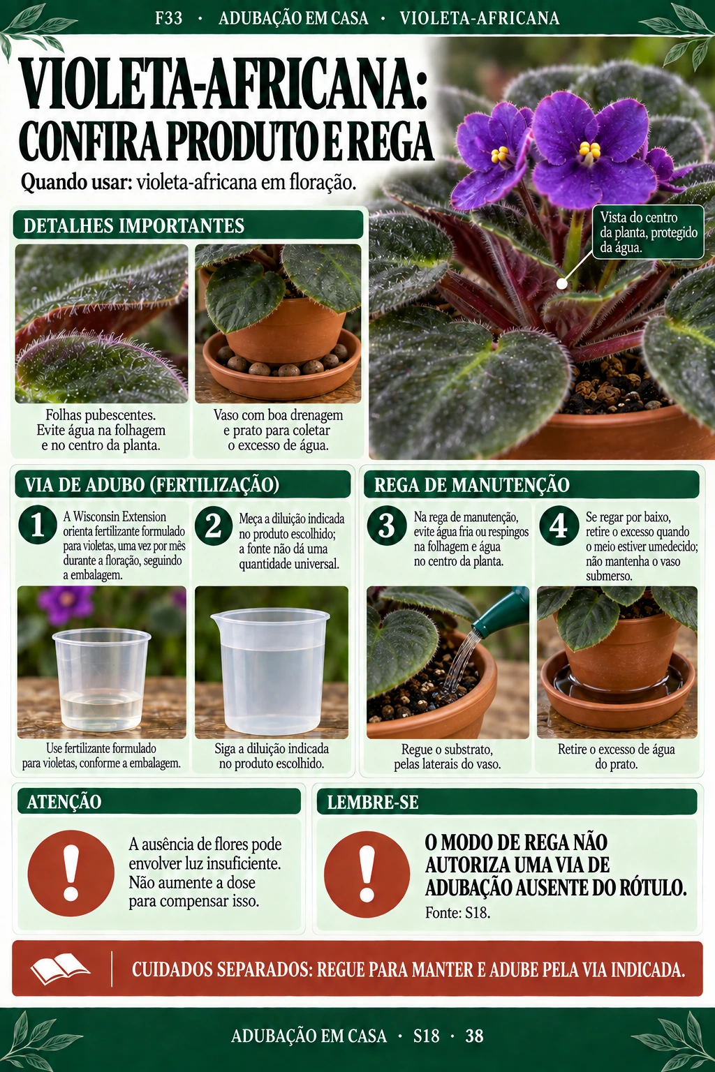 Violeta-africana: produto e rega